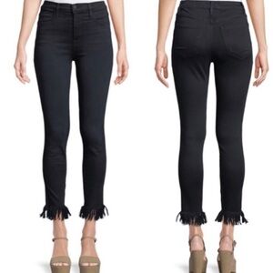 Sam Edelman The Stiletto Black high rise skinny ankle jeans frayed hems size 29